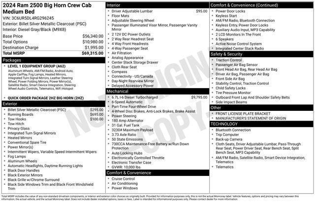 ram ram 2500 pickup 2024 3C6UR5DL4RG296245 image ram ram 2500 pickup 2024 3C6UR5DL4RG296245 image